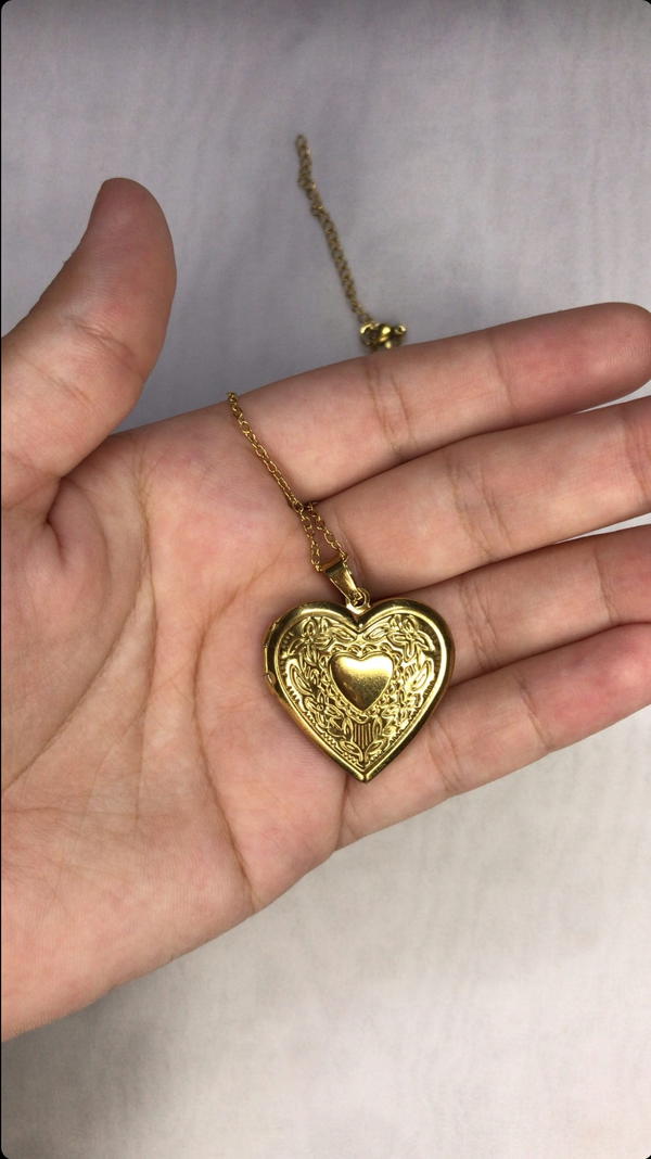 stainless heart locket necklace  Image 3 Preview