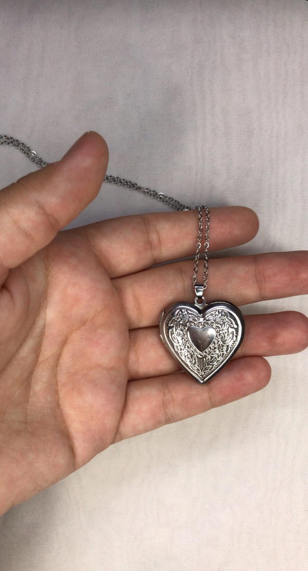 stainless heart locket necklace  Image 4 Preview