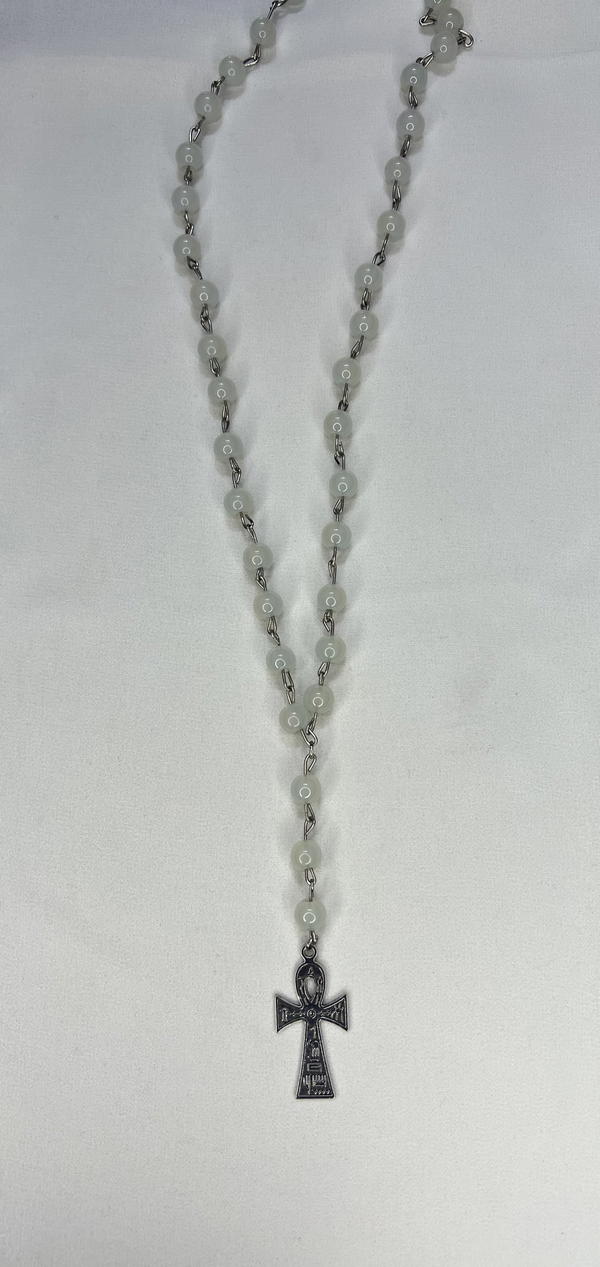 white ankh long chain  Image 2 Preview