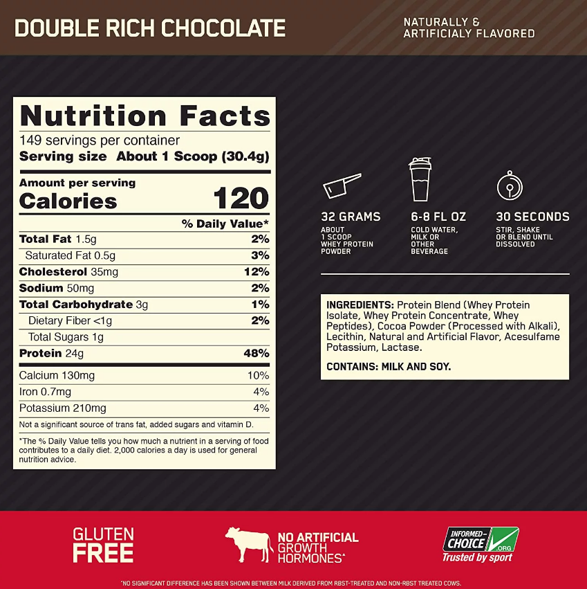 Optimum Nutrition Gold Standard 100% Whey Protein Image 2 Preview