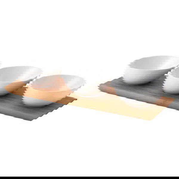 TYNGDLÖS صينية مع 3 سلطانيات, خيزران/أبيض Image 1 Preview