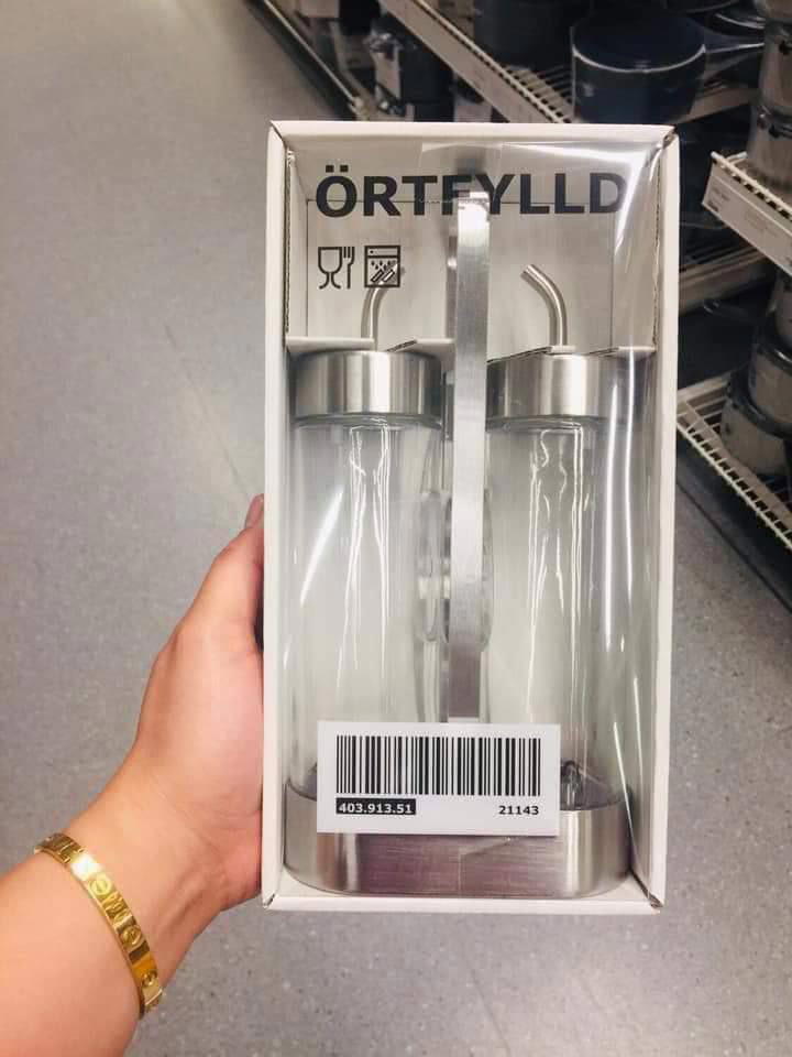 ÖRTFYLLD طقم زيت/خل 3️⃣ قطع, زجاج/ستينلس ستيل Preview Image