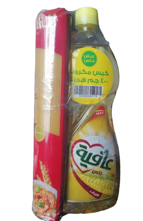 زيت عافية ذرة بلس ٨٠٠مل+مكرونة الملكة اسباجيتي ٤٠٠جم هدية Preview Image