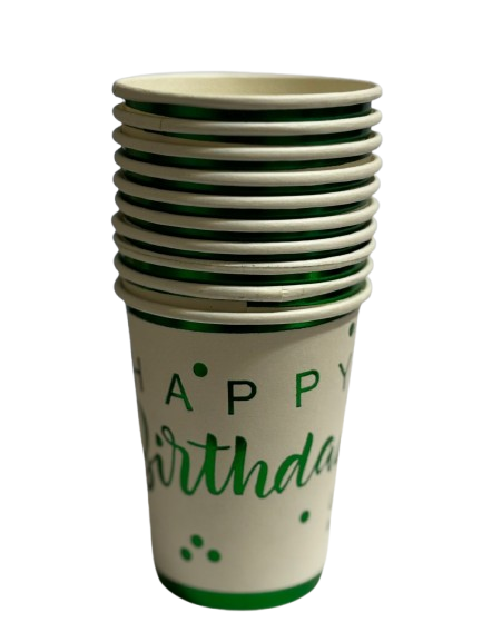 كوبايات كرتون Happy birthday اخضر Preview Image