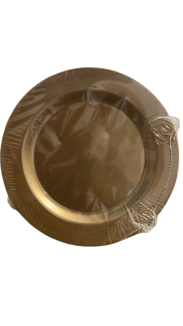 طبق مدور بلاستيك (10) ذهبي Preview Image