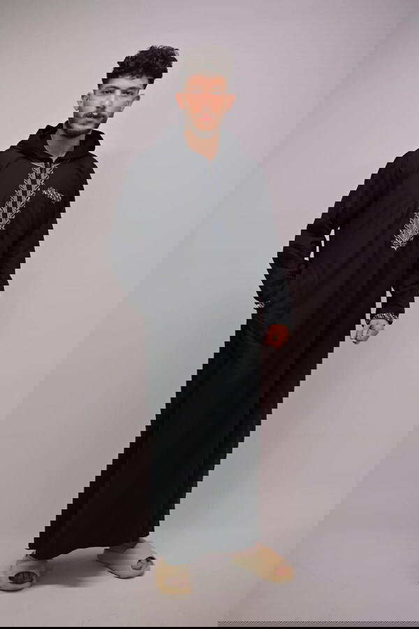 👘 عباية رجالي مغربية بزونط - الأصالة والراحة في تصميم واحد! ✨ Image 3 Preview