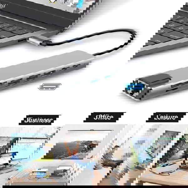 8 in-1 USB Hub with 4K HDMI, Ethernet, MicroSD/SD Card Reader, Type-C Data & PD Image 6 Preview