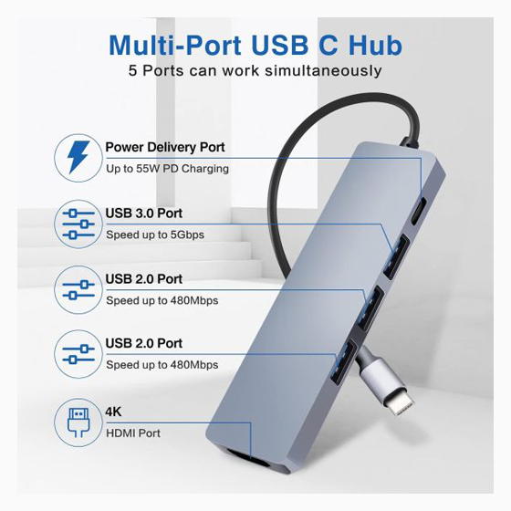 HUB Type C to HDTV "5 X 1" Preview Image