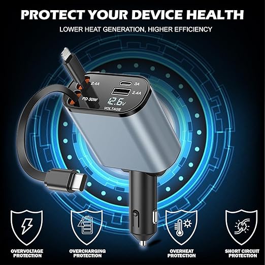 شاحن السيارة التريند 4 في 1 بقدرة 100 واط Image 1 Preview