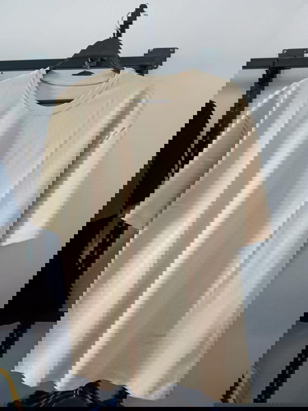 تيشيرت اوفر سايز بوليفار بيح فاتح  Image 1 Preview