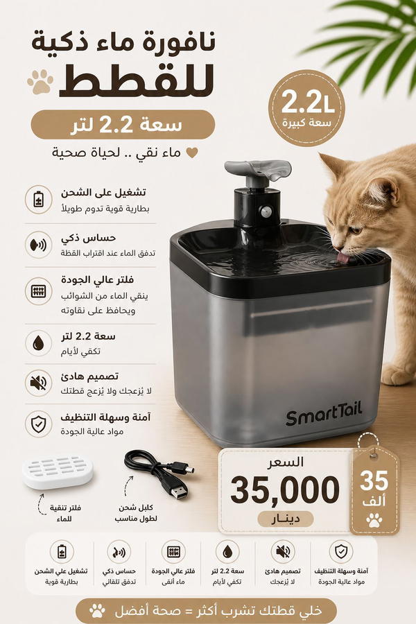 نافورة سعة 2.2 لتر Image 1 Preview