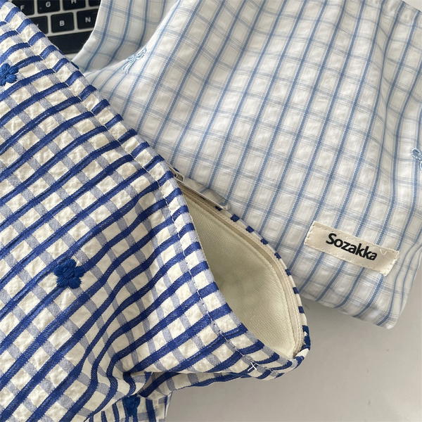 Checkered dark blue flower Image 4 Preview