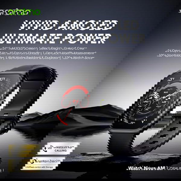 oraimo Watch Nova AM ساعة ذكية AMOLED 2.01  Image 2 Preview