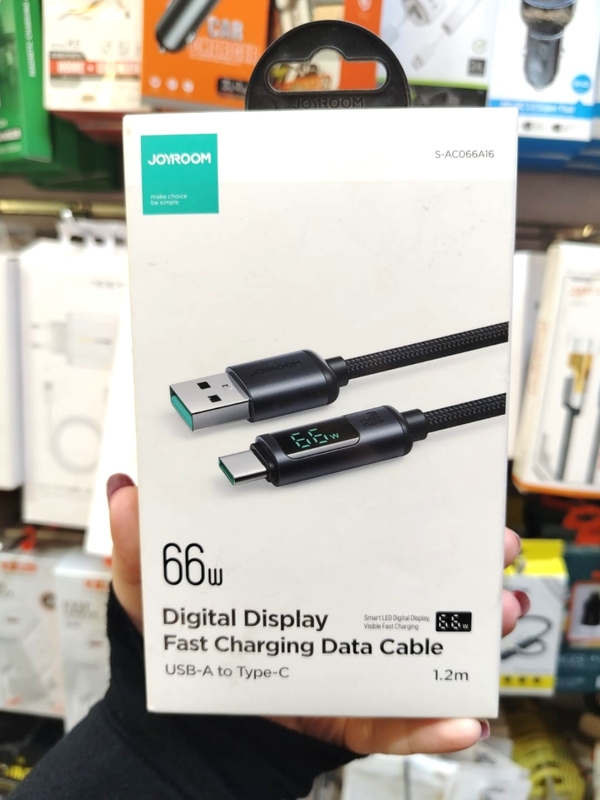 كابل شحن سريع JOYROOM Digital Display 66W USB-A إلى Type-C Image 1 Preview