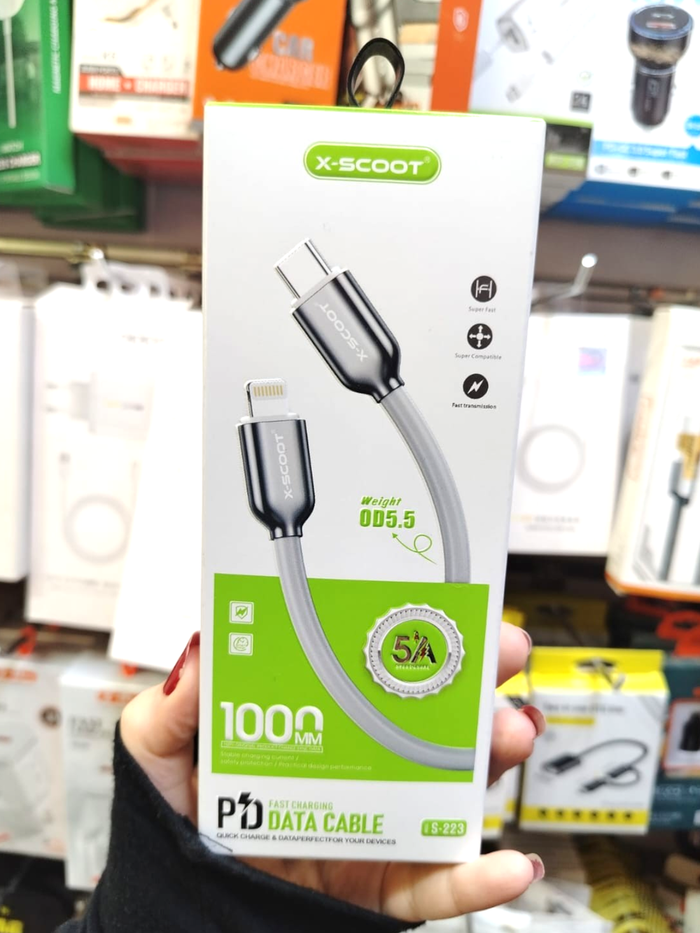 كابل شحن سريع ونقل بيانات X-SCOOT S-223 (Type-C to Lightning) - قوة 5A Preview Image