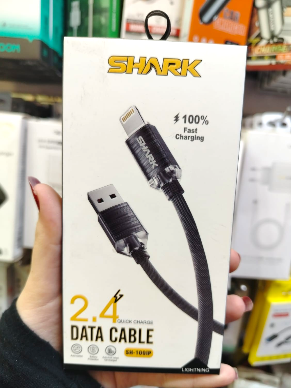 كابل شحن  لايتنينج Shark SH-109IP Lightning Data Cable 2.4A Preview Image