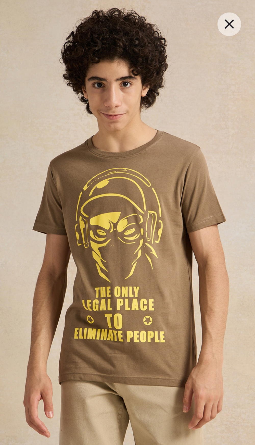 Senior Boys Brown Graphic T-Shirt Preview Image