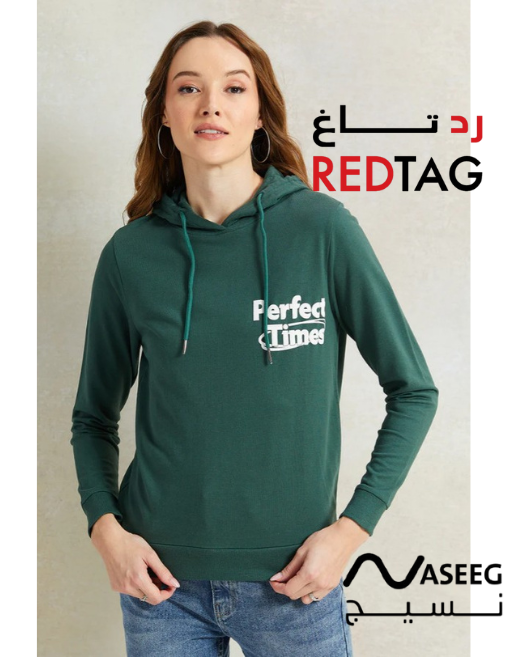 سويتشيرت بطبعة باللون الأخضر للنساء UK14 - ريدتاغ Preview Image