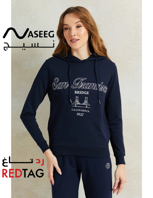 سويتشيرت بطبعة باللون الكحلي للنساء UK12 - ريدتاغ Preview Image