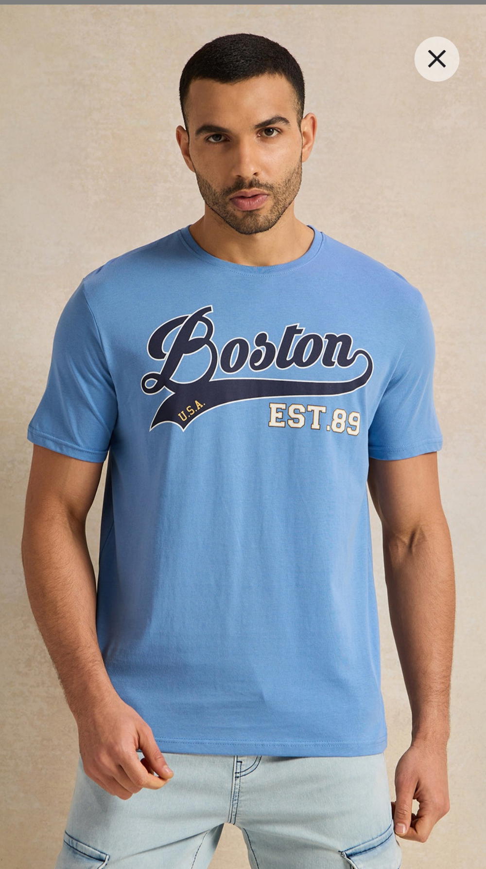 Men Blue Graphic T Shirt: Small Preview Image