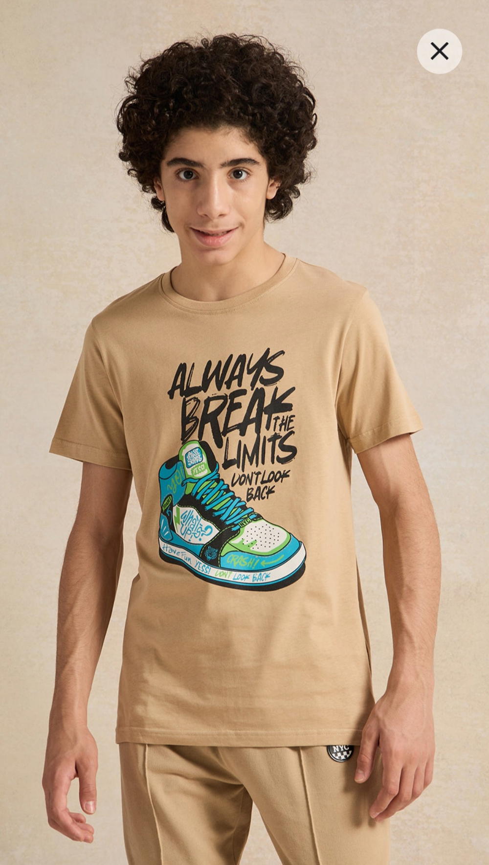 Senior Boys Beige Printed T-shirt Preview Image
