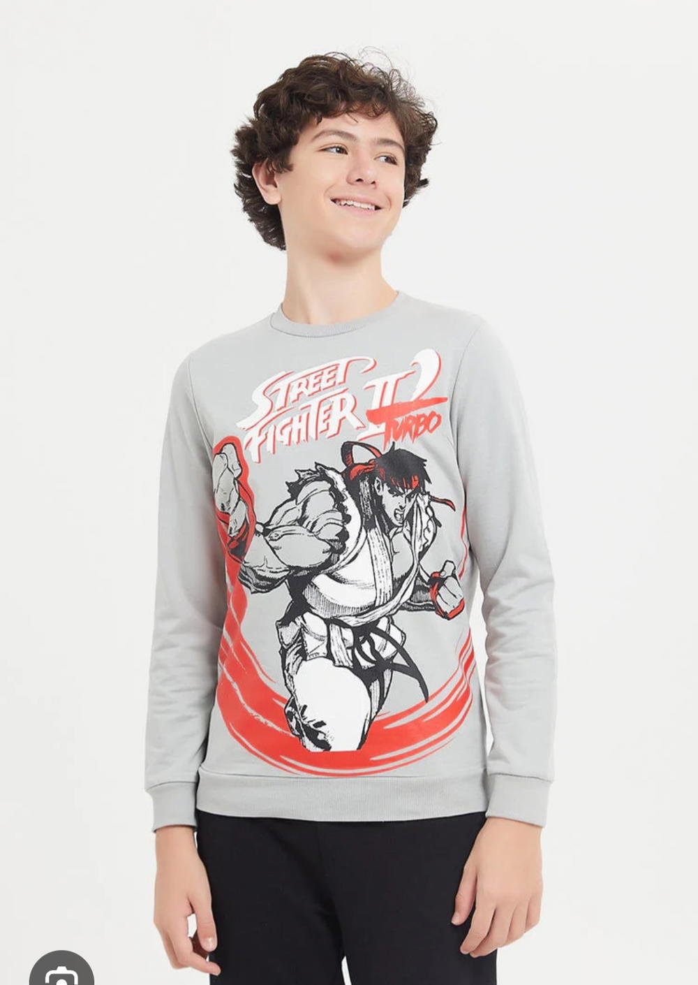 Senior Boys Grey Street Fighter Sweatshirt: 9-10 Yrs (M) Preview Image