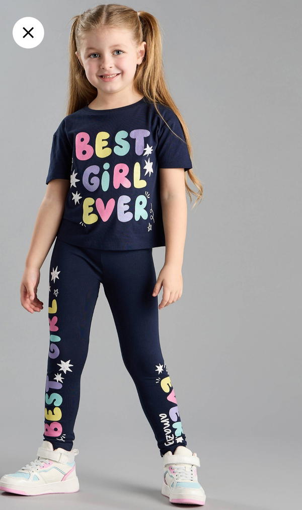 طقم بطبعات - أزرق  Best Girl Ever Image 2 Preview