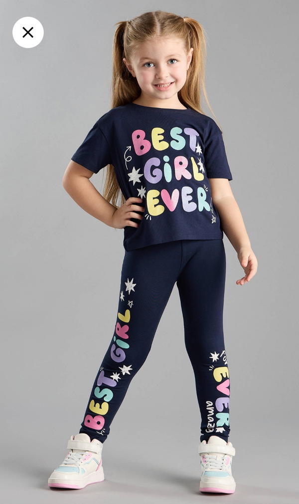 طقم بطبعات - أزرق  Best Girl Ever Image 3 Preview