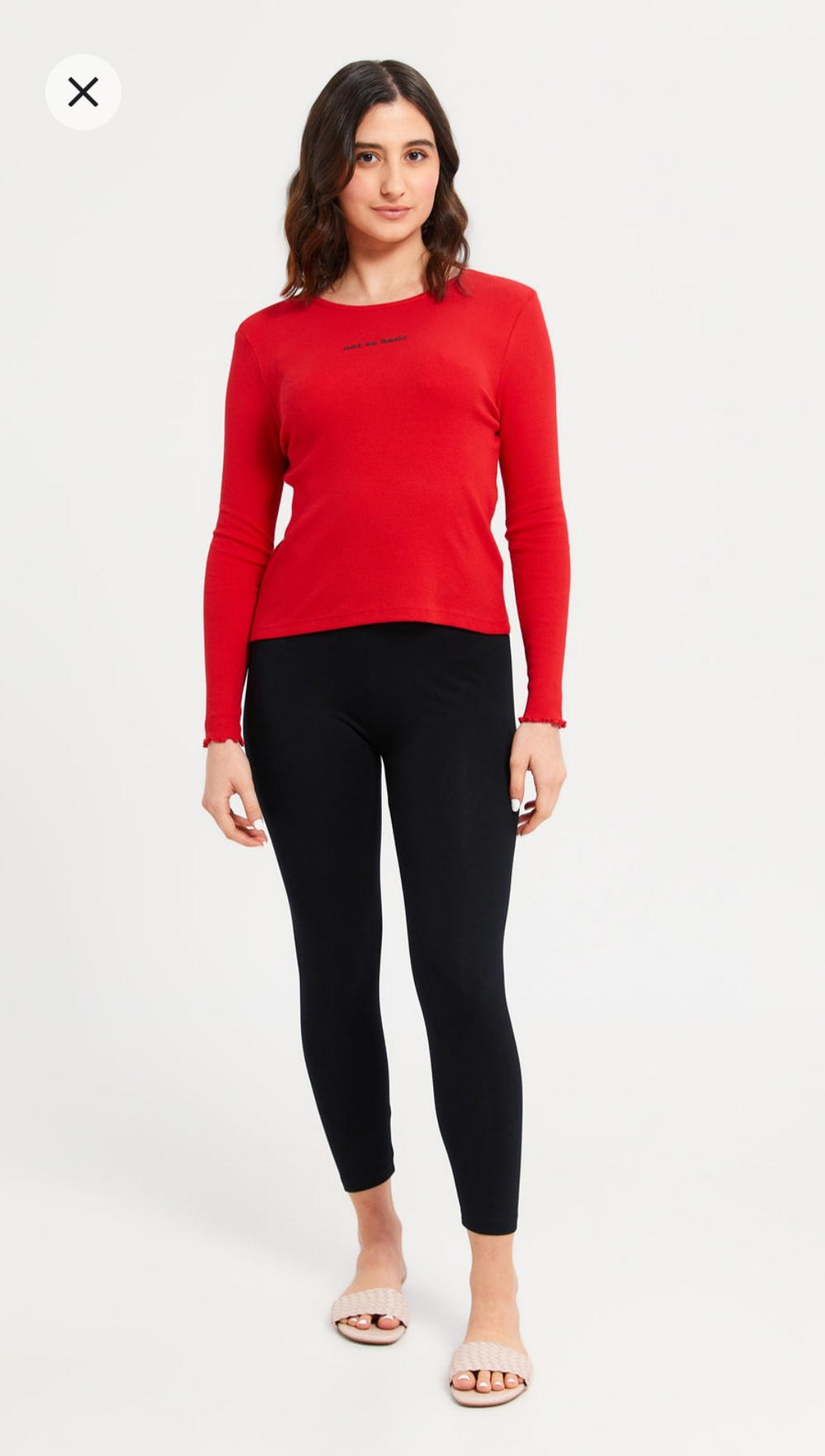 Black Cropped Legging UK8 - ليجينز سادة قصير أسود للنساء مقاس (S) Preview Image