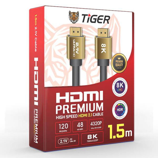 كيبل Tiger 1.5m HDMI 2.1 [8K] Cable Image 2 Preview