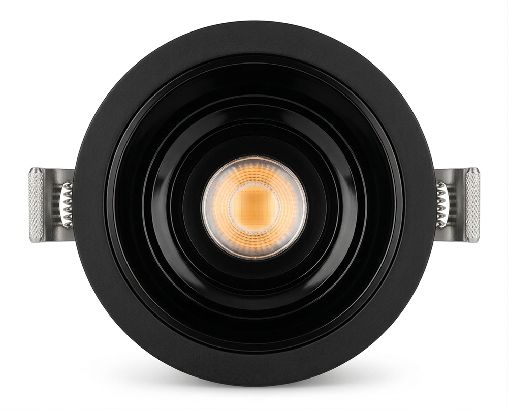 سبوت لايت COB بقوة 12 واط وحجم 7 سم لون الاطار اسود لامع وبلون اضاءة شمسي R689 Preview Image