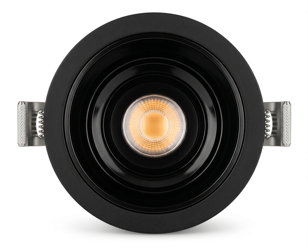 سبوت لايت COB بقوة 12 واط وحجم 7 سم لون الاطار اسود لامع وبلون اضاءة شمسي R689 Image 1 Preview
