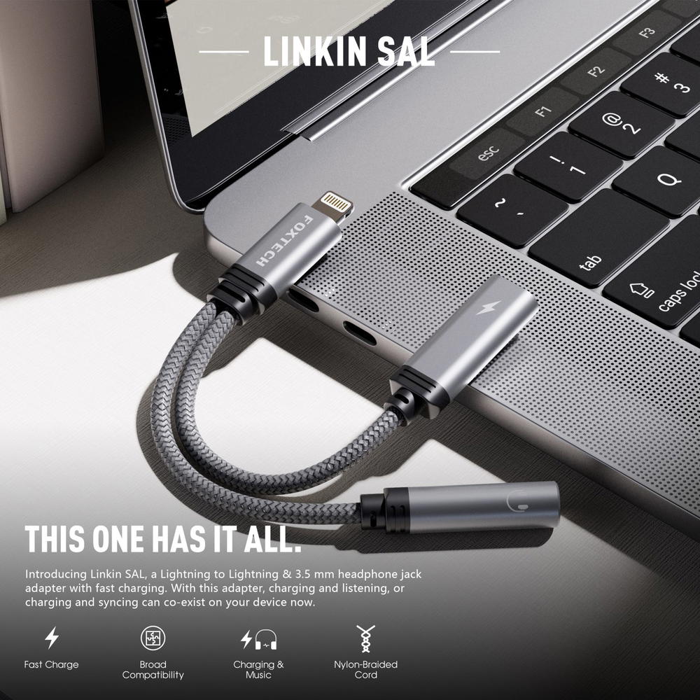 Lightning to 3.5mm+Lightning Adapter (10W) Preview Image