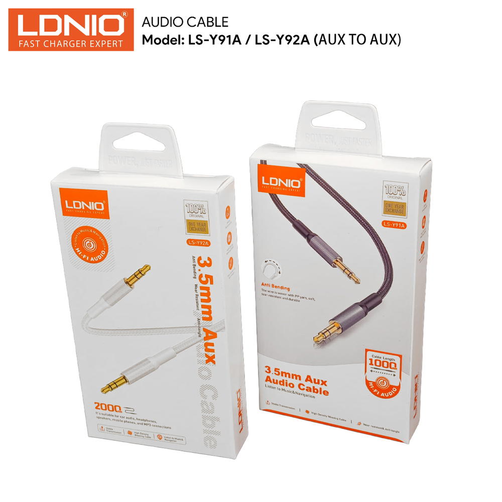 DNIO 3.5mm Aux Audio Cable 1M LS-Y91A Preview Image