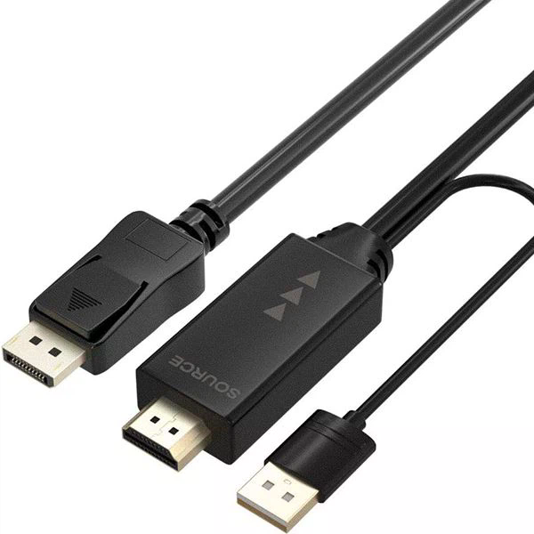 HDMI To DisplayPort Cable With USB Power 4K@30Hz Preview Image