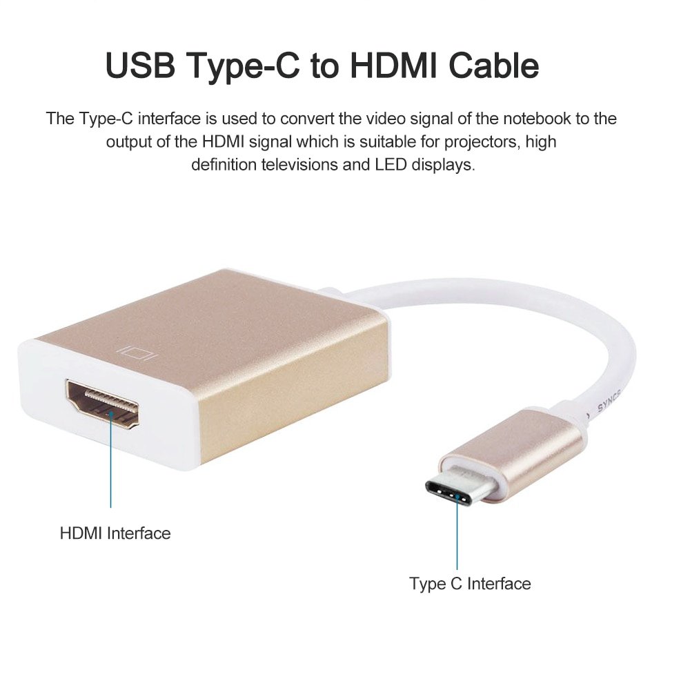 USB 3.1 Type C Male to HDMI Female Converter Adapter Preview Image