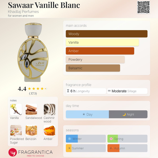 Sawaar Vanille Blanc Khadlaj Perfumes Image 4 Preview