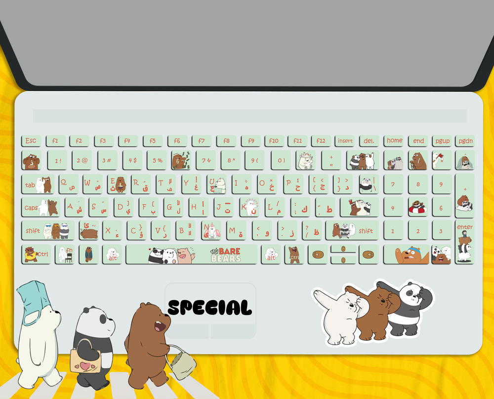 Bare Bears - Keyboard Sticker Preview Image