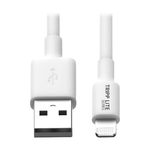 ripp Lite series USB-A to Lightning Sync/Charge Cable (M/M) - MFi Certified, White, 6 ft. (1.8 m) Image 1 Preview