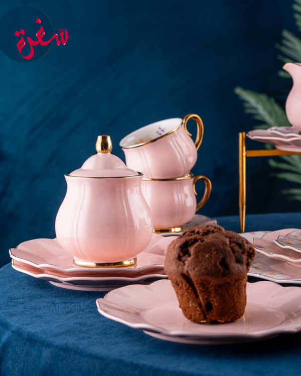 طقم شاي وحاتوه كلاسيك 24 قطعه - بينك Image 2 Preview