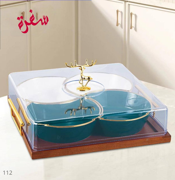 شيالة تسالي مقسمة بغطاء اكليرك شفاف الاندلس Image 1 Preview