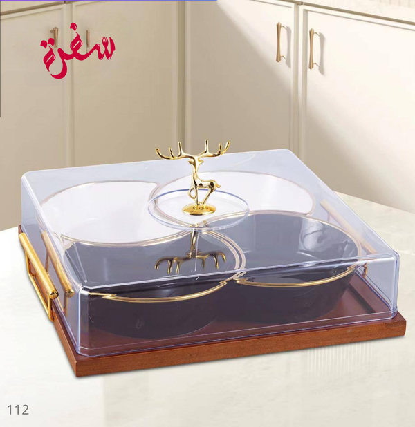 شيالة تسالي مقسمة بغطاء اكليرك شفاف الاندلس Image 2 Preview