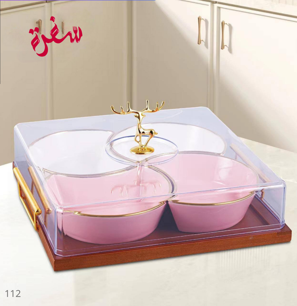 شيالة تسالي مقسمة بغطاء اكليرك شفاف الاندلس Image 3 Preview
