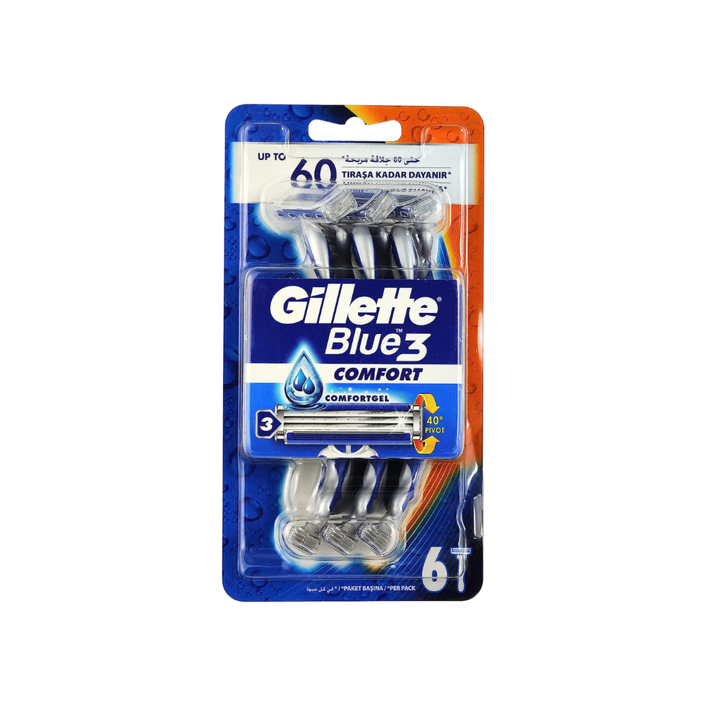 Gillette Blue3 Comfort Men's Disposable Razors : 6 Razors Preview Image