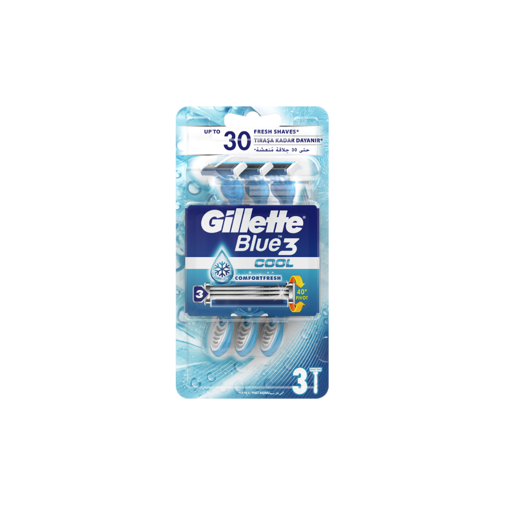 Gillette Blue3 Cool Men's Disposable Razors : 3 Razors Preview Image
