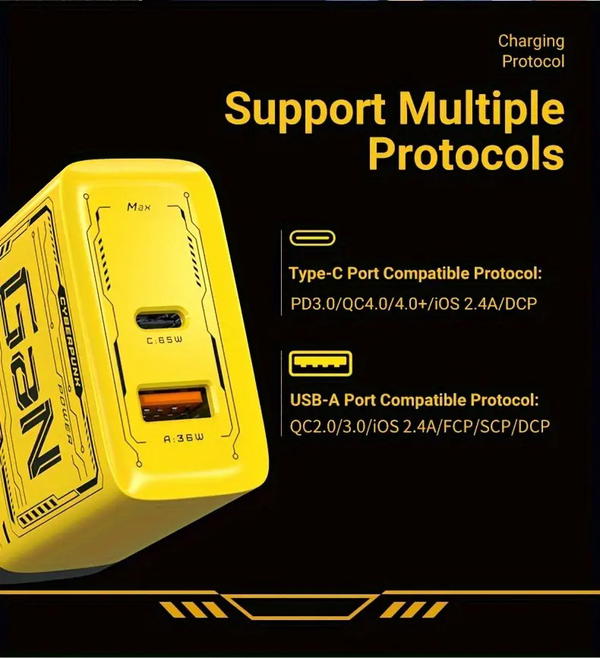• شاحن USB-C بقوة 120 واط - شاحن سريع GaN مع تقنية PD Image 5 Preview