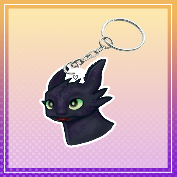 Toothless & Light fury double-sided keychain Image 2 Preview