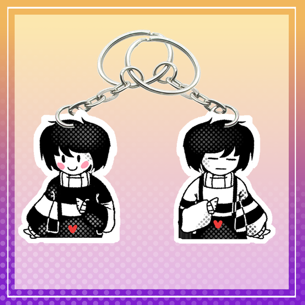 Undertale Frisk & Chara double-sided keychain Image 1 Preview
