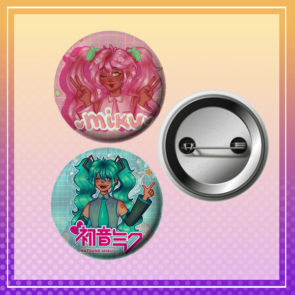 Hatsune Miku button pin  Image 1 Preview