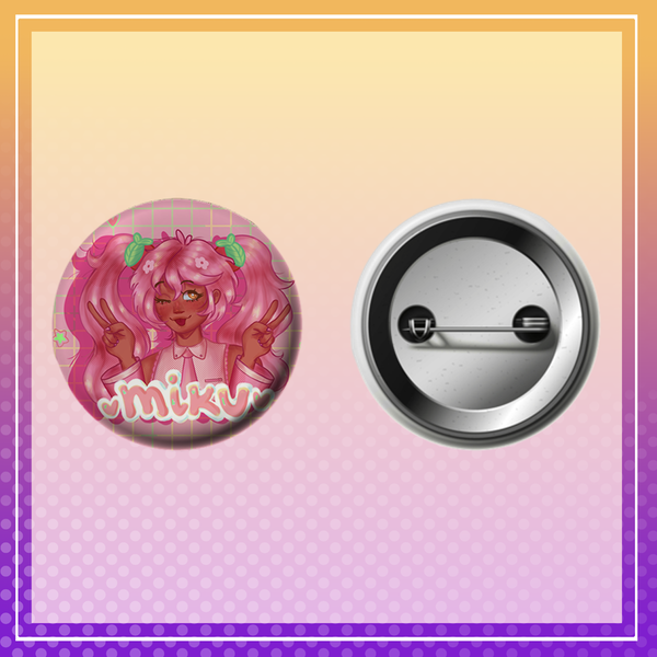 Hatsune Miku button pin  Image 2 Preview